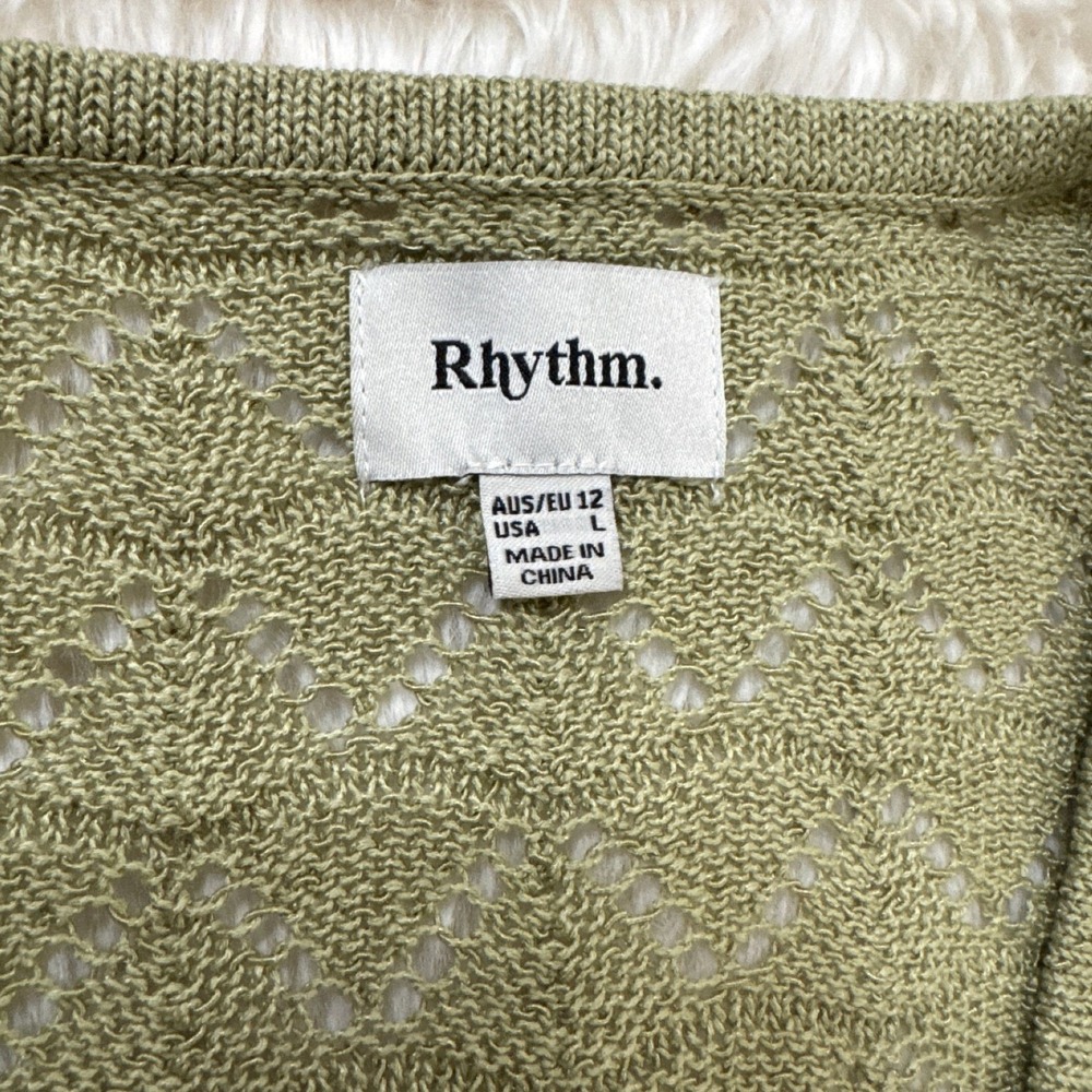 Rhythm Boho Knit Cardigan Earthy Minimalist Coastal Chic Sweater - Picture 6 of 8